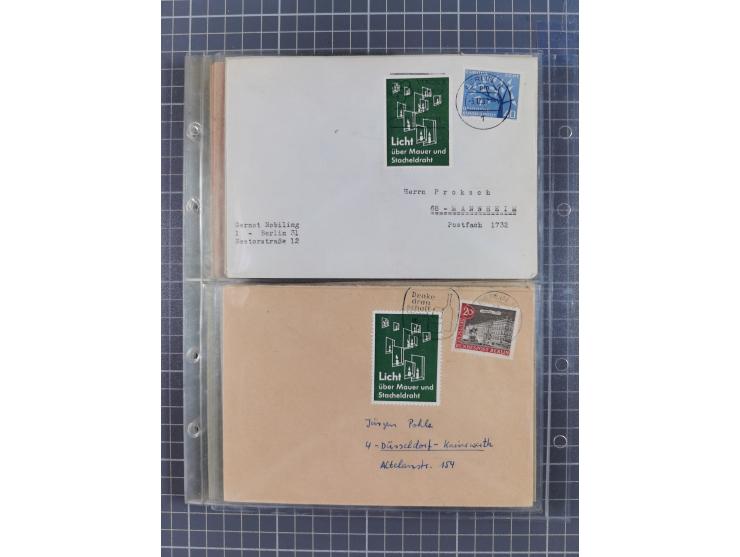 1962/64, Propaganda „Kalter Krieg", Sammlung von 277 Briefen, alle mit Propaganda-Vignetten versehen („Kampf um Wiedervereini
