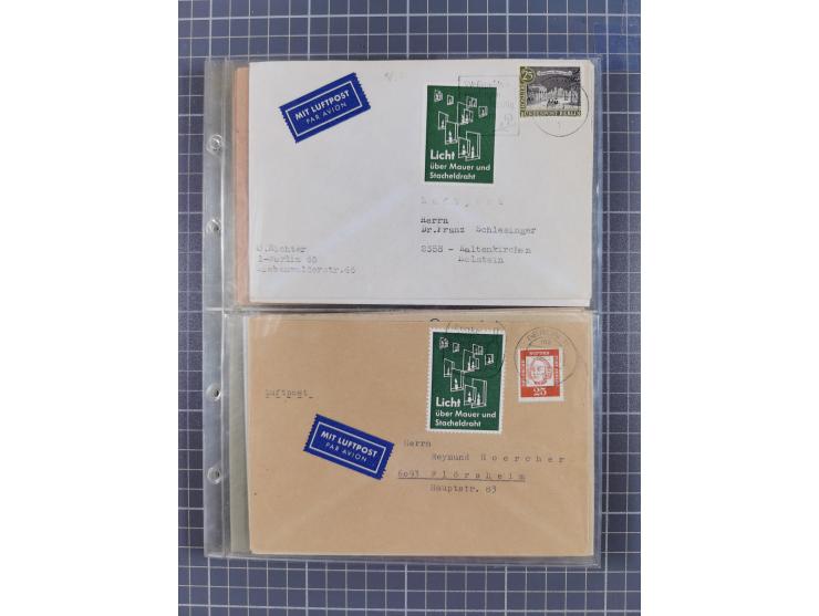 1962/64, Propaganda „Kalter Krieg", Sammlung von 277 Briefen, alle mit Propaganda-Vignetten versehen („Kampf um Wiedervereini