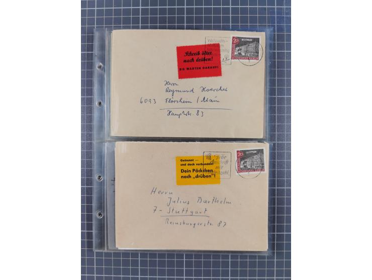 1962/64, Propaganda „Kalter Krieg", Sammlung von 277 Briefen, alle mit Propaganda-Vignetten versehen („Kampf um Wiedervereini