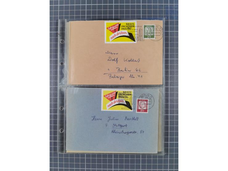 1962/64, Propaganda „Kalter Krieg", Sammlung von 277 Briefen, alle mit Propaganda-Vignetten versehen („Kampf um Wiedervereini