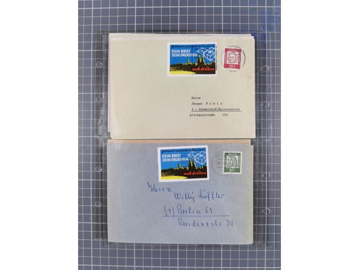 1962/64, Propaganda „Kalter Krieg", Sammlung von 277 Briefen, alle mit Propaganda-Vignetten versehen („Kampf um Wiedervereini