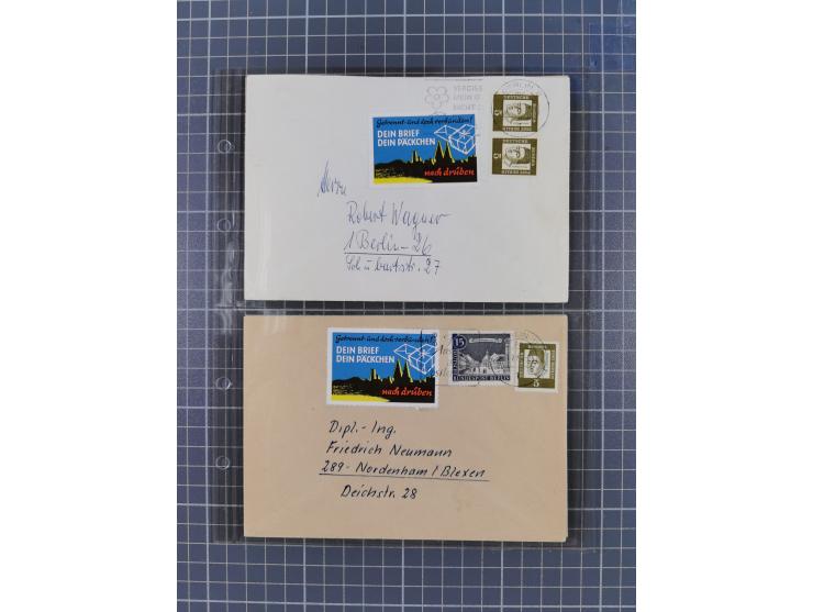 1962/64, Propaganda „Kalter Krieg", Sammlung von 277 Briefen, alle mit Propaganda-Vignetten versehen („Kampf um Wiedervereini