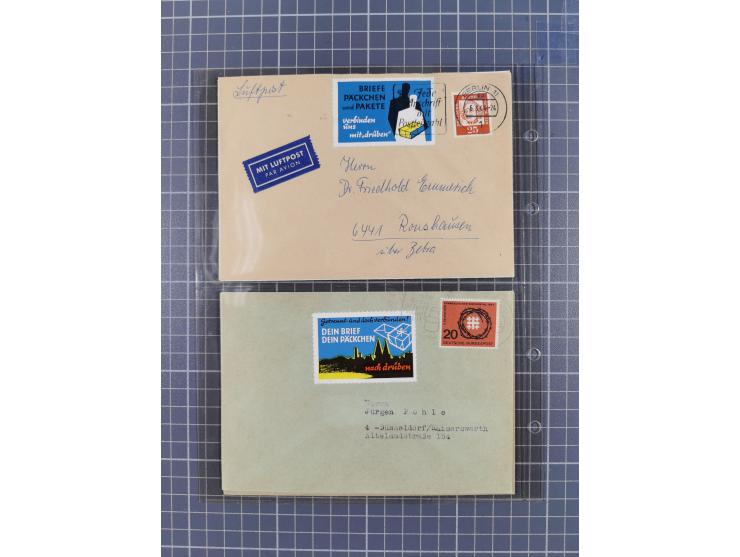 1962/64, Propaganda „Kalter Krieg", Sammlung von 277 Briefen, alle mit Propaganda-Vignetten versehen („Kampf um Wiedervereini