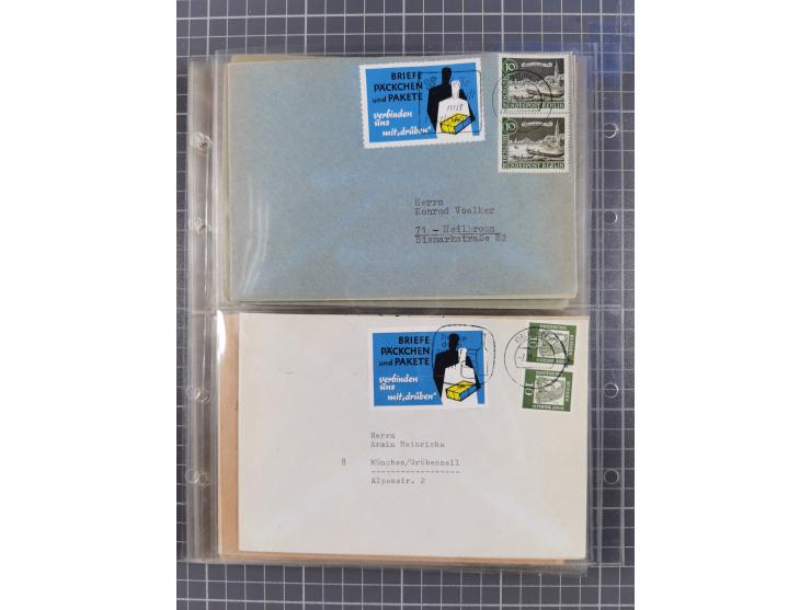 1962/64, Propaganda „Kalter Krieg", Sammlung von 277 Briefen, alle mit Propaganda-Vignetten versehen („Kampf um Wiedervereini