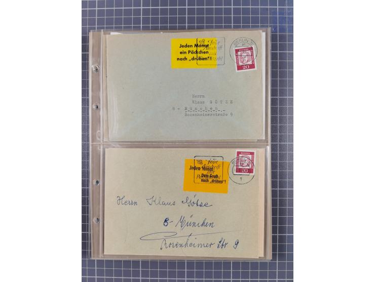 1962/64, Propaganda „Kalter Krieg", Sammlung von 277 Briefen, alle mit Propaganda-Vignetten versehen („Kampf um Wiedervereini