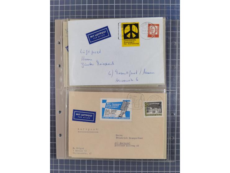 1962/64, Propaganda „Kalter Krieg", Sammlung von 277 Briefen, alle mit Propaganda-Vignetten versehen („Kampf um Wiedervereini