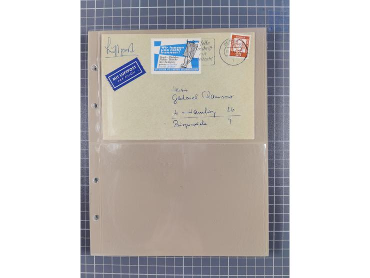 1962/64, Propaganda „Kalter Krieg", Sammlung von 277 Briefen, alle mit Propaganda-Vignetten versehen („Kampf um Wiedervereini