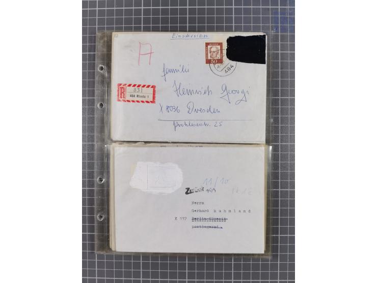 1962/64, Propaganda „Kalter Krieg", Sammlung von 277 Briefen, alle mit Propaganda-Vignetten versehen („Kampf um Wiedervereini