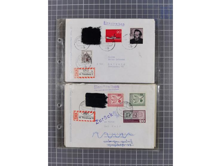 1962/64, Propaganda „Kalter Krieg", Sammlung von 277 Briefen, alle mit Propaganda-Vignetten versehen („Kampf um Wiedervereini