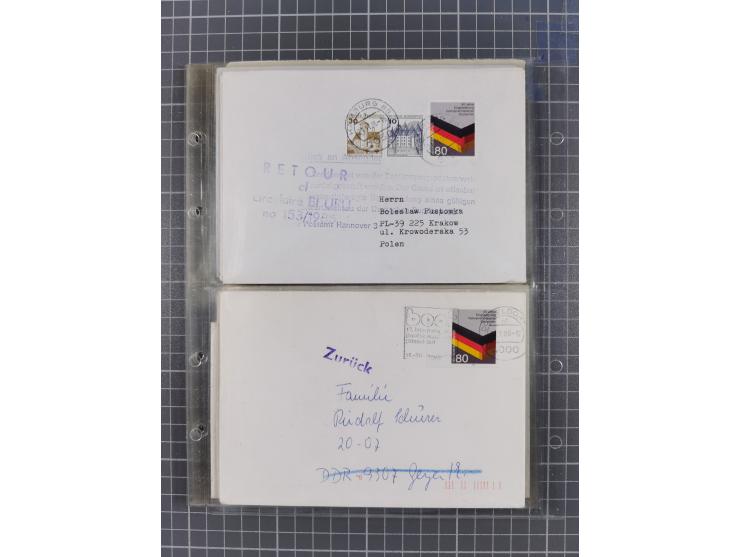 1962/64, Propaganda „Kalter Krieg", Sammlung von 277 Briefen, alle mit Propaganda-Vignetten versehen („Kampf um Wiedervereini
