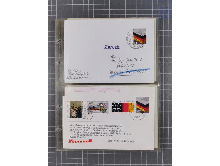 1962/64, Propaganda „Kalter Krieg", Sammlung von 277 Briefen, alle mit Propaganda-Vignetten versehen („Kampf um Wiedervereini