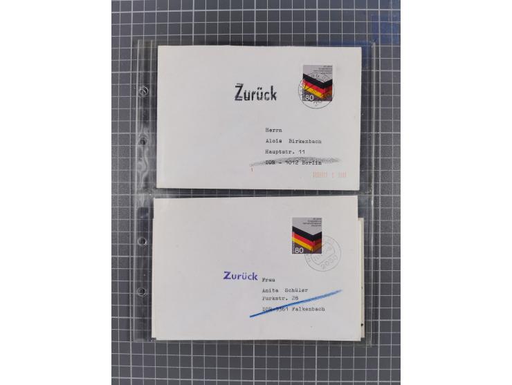 1962/64, Propaganda „Kalter Krieg", Sammlung von 277 Briefen, alle mit Propaganda-Vignetten versehen („Kampf um Wiedervereini