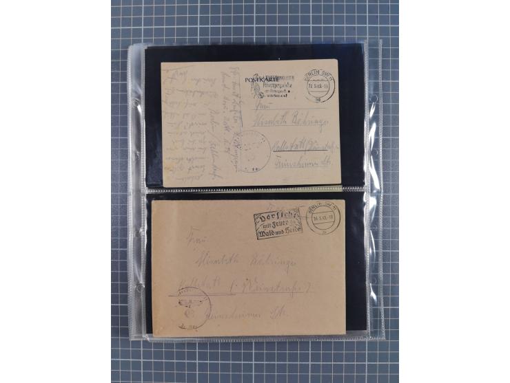 1940/45, Hitlers Geheimwaffen. Dokumentation von 17 Belegen zu den Fernwaffenprojekten V 1 und V 2/A 4, dabei seltene Belege,