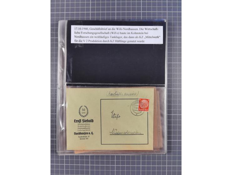 1940/45, Hitlers Geheimwaffen. Dokumentation von 17 Belegen zu den Fernwaffenprojekten V 1 und V 2/A 4, dabei seltene Belege,