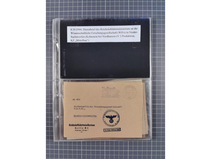 1940/45, Hitlers Geheimwaffen. Dokumentation von 17 Belegen zu den Fernwaffenprojekten V 1 und V 2/A 4, dabei seltene Belege,