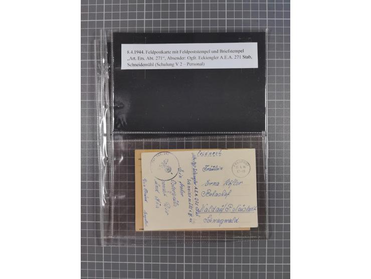 1940/45, Hitlers Geheimwaffen. Dokumentation von 17 Belegen zu den Fernwaffenprojekten V 1 und V 2/A 4, dabei seltene Belege,