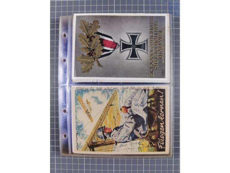 1933/45, Propaganda, Album mit 332 Propagandakarten: 275 Ansichtskarten mit etlichen besseren Stücken (1 Repro), 12 Gedenkblä