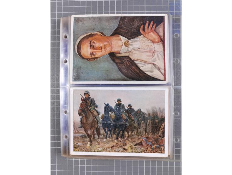 1933/45, Propaganda, Album mit 332 Propagandakarten: 275 Ansichtskarten mit etlichen besseren Stücken (1 Repro), 12 Gedenkblä