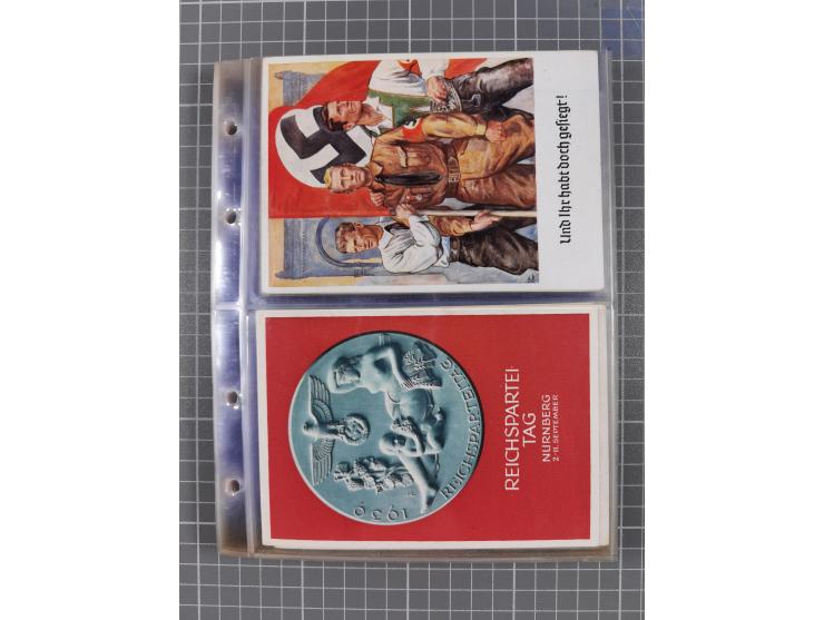 1933/45, Propaganda, Album mit 332 Propagandakarten: 275 Ansichtskarten mit etlichen besseren Stücken (1 Repro), 12 Gedenkblä