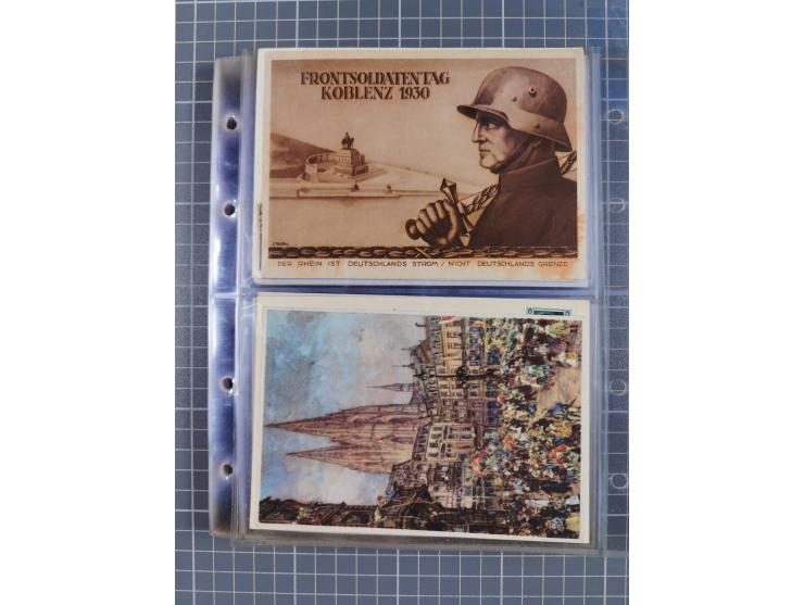 1933/45, Propaganda, Album mit 332 Propagandakarten: 275 Ansichtskarten mit etlichen besseren Stücken (1 Repro), 12 Gedenkblä
