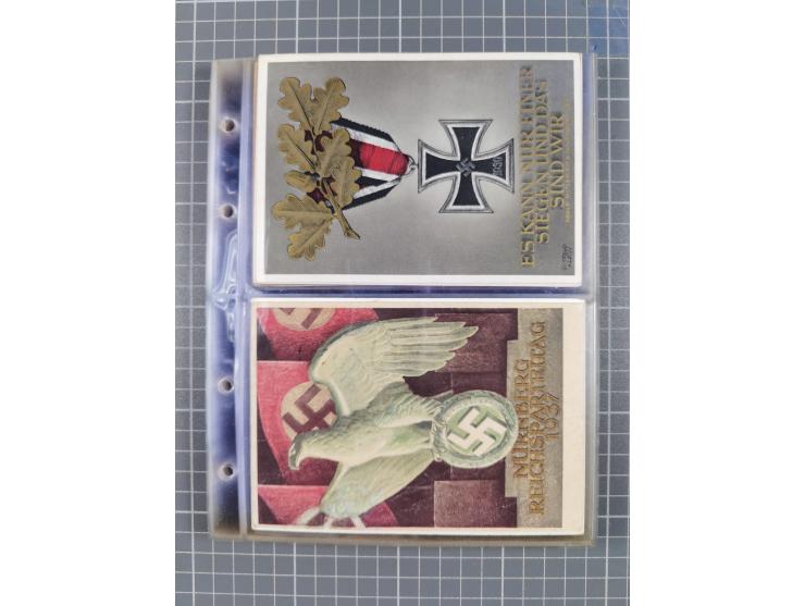 1933/45, Propaganda, Album mit 332 Propagandakarten: 275 Ansichtskarten mit etlichen besseren Stücken (1 Repro), 12 Gedenkblä