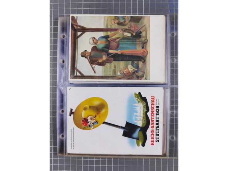 1933/45, Propaganda, Album mit 332 Propagandakarten: 275 Ansichtskarten mit etlichen besseren Stücken (1 Repro), 12 Gedenkblä