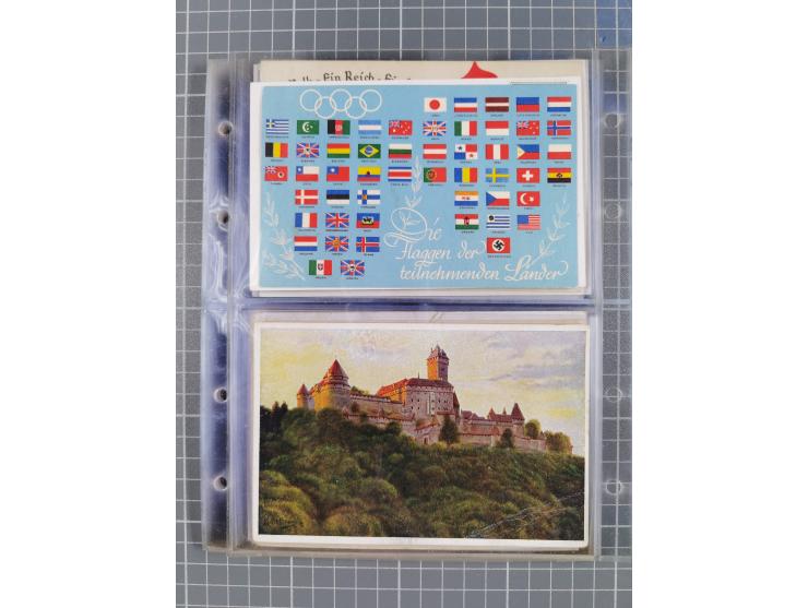 1933/45, Propaganda, Album mit 332 Propagandakarten: 275 Ansichtskarten mit etlichen besseren Stücken (1 Repro), 12 Gedenkblä