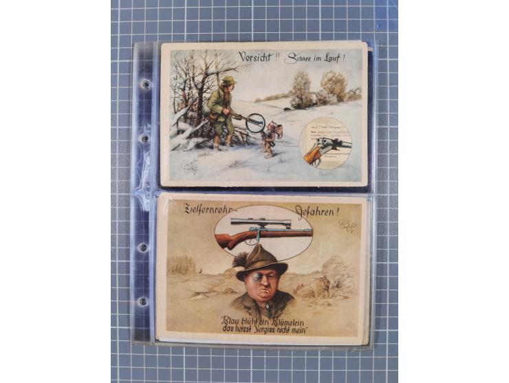 1933/45, Propaganda, Album mit 332 Propagandakarten: 275 Ansichtskarten mit etlichen besseren Stücken (1 Repro), 12 Gedenkblä