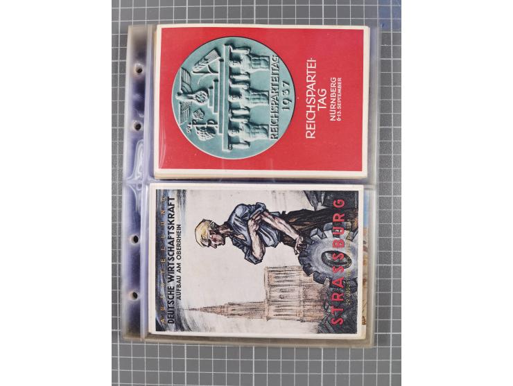 1933/45, Propaganda, Album mit 332 Propagandakarten: 275 Ansichtskarten mit etlichen besseren Stücken (1 Repro), 12 Gedenkblä