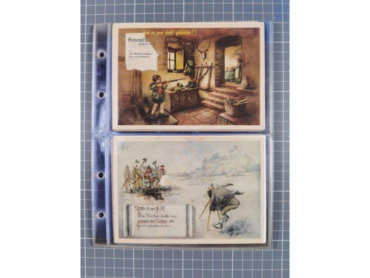 1933/45, Propaganda, Album mit 332 Propagandakarten: 275 Ansichtskarten mit etlichen besseren Stücken (1 Repro), 12 Gedenkblä