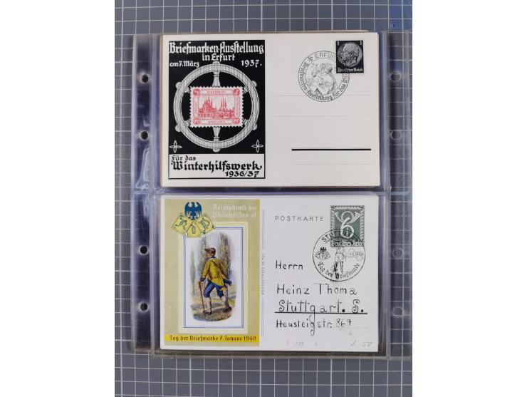 1933/45, Propaganda, Album mit 332 Propagandakarten: 275 Ansichtskarten mit etlichen besseren Stücken (1 Repro), 12 Gedenkblä
