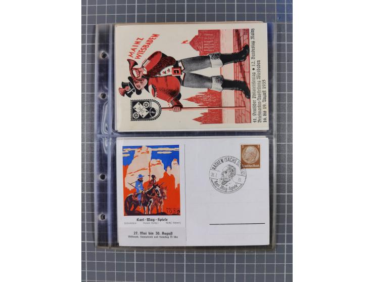 1933/45, Propaganda, Album mit 332 Propagandakarten: 275 Ansichtskarten mit etlichen besseren Stücken (1 Repro), 12 Gedenkblä