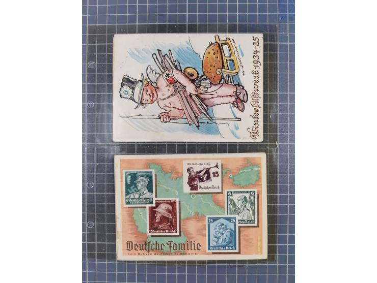 1933/45, Propaganda, Album mit 332 Propagandakarten: 275 Ansichtskarten mit etlichen besseren Stücken (1 Repro), 12 Gedenkblä