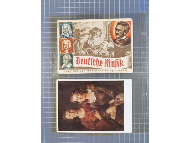1933/45, Propaganda, Album mit 332 Propagandakarten: 275 Ansichtskarten mit etlichen besseren Stücken (1 Repro), 12 Gedenkblä