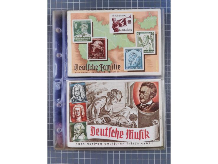 1933/45, Propaganda, Album mit 332 Propagandakarten: 275 Ansichtskarten mit etlichen besseren Stücken (1 Repro), 12 Gedenkblä