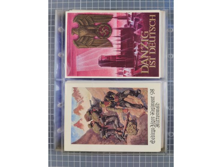 1933/45, Propaganda, Album mit 332 Propagandakarten: 275 Ansichtskarten mit etlichen besseren Stücken (1 Repro), 12 Gedenkblä