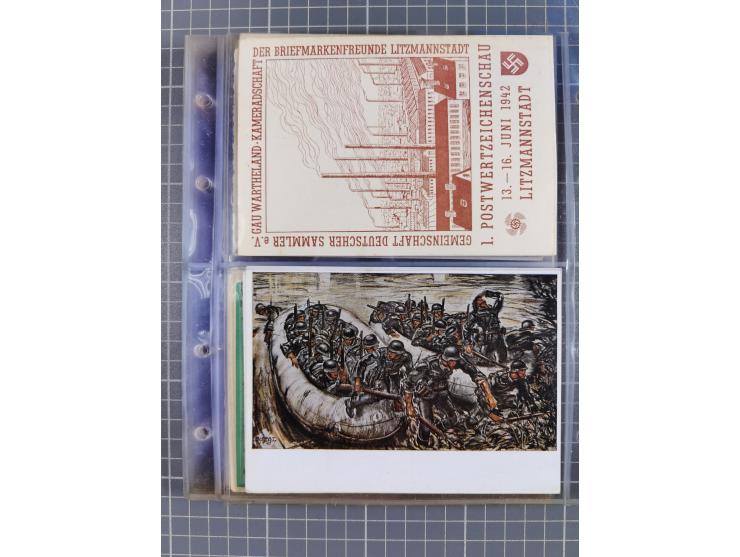 1933/45, Propaganda, Album mit 332 Propagandakarten: 275 Ansichtskarten mit etlichen besseren Stücken (1 Repro), 12 Gedenkblä