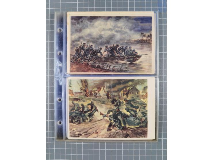 1933/45, Propaganda, Album mit 332 Propagandakarten: 275 Ansichtskarten mit etlichen besseren Stücken (1 Repro), 12 Gedenkblä