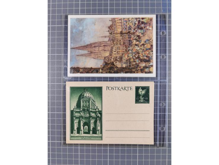 1933/45, Propaganda, Album mit 332 Propagandakarten: 275 Ansichtskarten mit etlichen besseren Stücken (1 Repro), 12 Gedenkblä