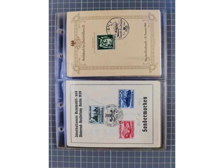 1933/45, Propaganda, Album mit 332 Propagandakarten: 275 Ansichtskarten mit etlichen besseren Stücken (1 Repro), 12 Gedenkblä