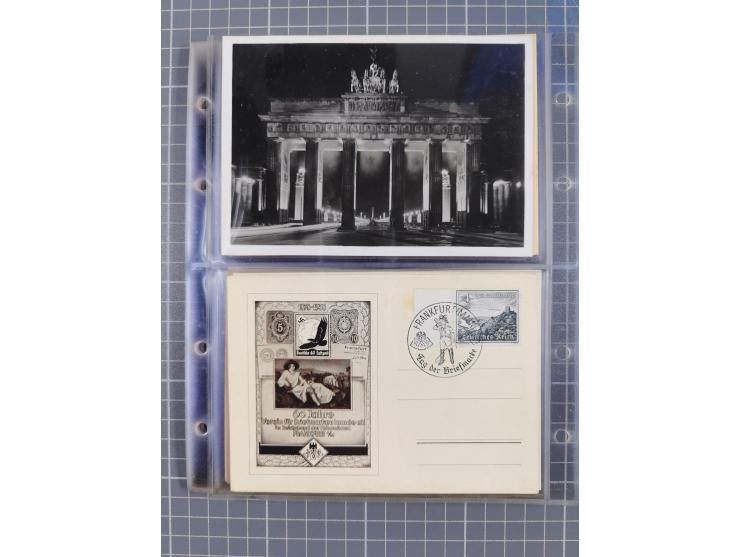 1933/45, Propaganda, Album mit 332 Propagandakarten: 275 Ansichtskarten mit etlichen besseren Stücken (1 Repro), 12 Gedenkblä