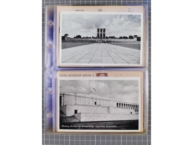 1933/45, Propaganda, Album mit 332 Propagandakarten: 275 Ansichtskarten mit etlichen besseren Stücken (1 Repro), 12 Gedenkblä