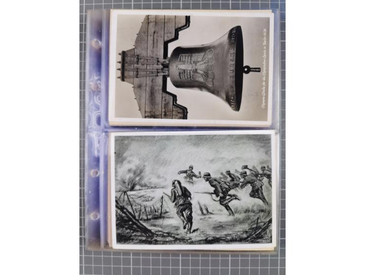 1933/45, Propaganda, Album mit 332 Propagandakarten: 275 Ansichtskarten mit etlichen besseren Stücken (1 Repro), 12 Gedenkblä
