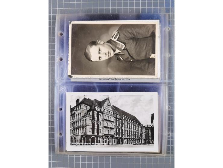 1933/45, Propaganda, Album mit 332 Propagandakarten: 275 Ansichtskarten mit etlichen besseren Stücken (1 Repro), 12 Gedenkblä