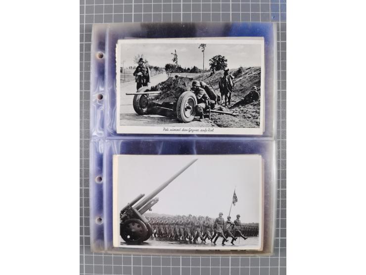 1933/45, Propaganda, Album mit 332 Propagandakarten: 275 Ansichtskarten mit etlichen besseren Stücken (1 Repro), 12 Gedenkblä