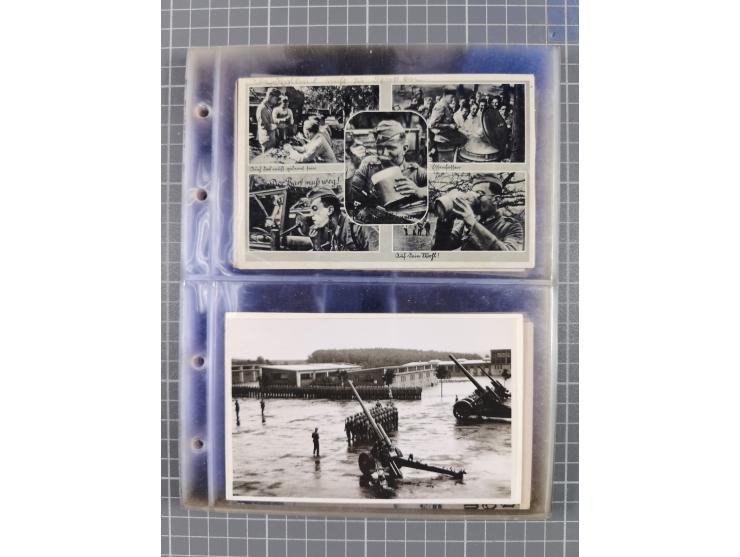 1933/45, Propaganda, Album mit 332 Propagandakarten: 275 Ansichtskarten mit etlichen besseren Stücken (1 Repro), 12 Gedenkblä