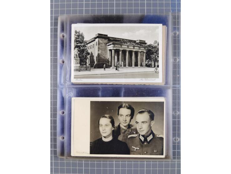 1933/45, Propaganda, Album mit 332 Propagandakarten: 275 Ansichtskarten mit etlichen besseren Stücken (1 Repro), 12 Gedenkblä