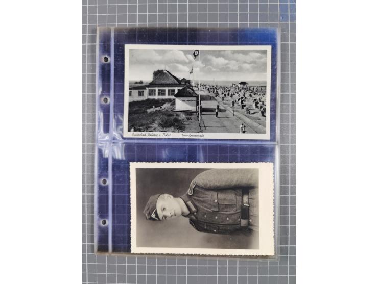 1933/45, Propaganda, Album mit 332 Propagandakarten: 275 Ansichtskarten mit etlichen besseren Stücken (1 Repro), 12 Gedenkblä