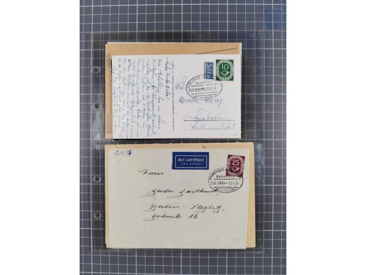1866/1956, Bahnpost 245 Briefe, Karten, dabei 136 Belege AD/Kaiserreich
