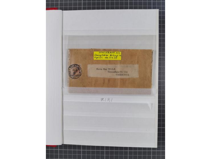 1898/1906(ca.), Album mit 35 Briefen, Karten, Ansichtskarten, Ganzsachen und Feldpostbelegen, mit 7 x Marineschiffspost, dabe